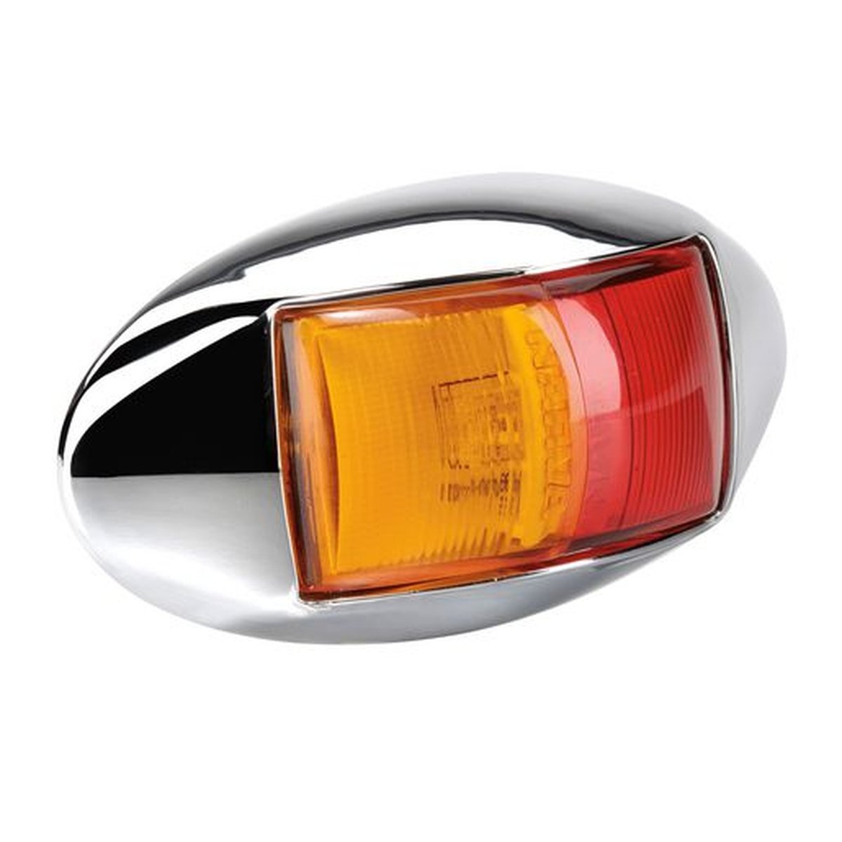 Narva LED Model 14 Side Marker Lamp 10-33V Red/Amber with Chrome Base 91404C