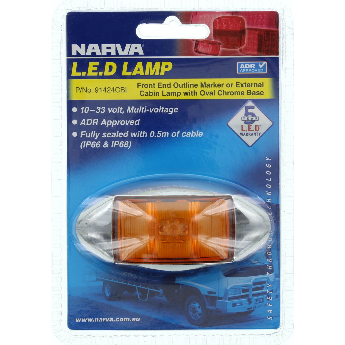 Narva Front Marker Light Amber LED 9 To 33V 91424CBL