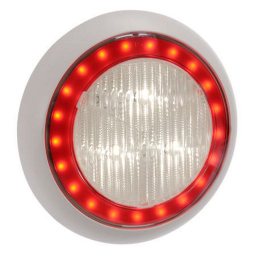Narva Model 43 LED Reverse Lamp White with LED Tail Ring Red 9-33V 94342W