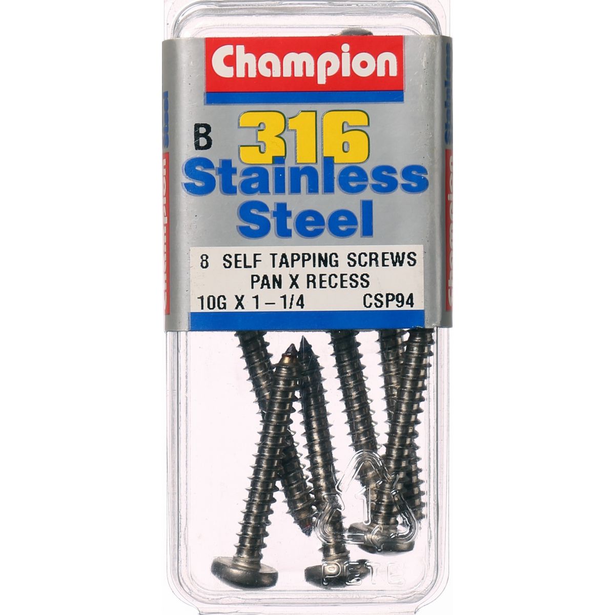 Champion Fasteners Self TaPPEr Screw Pan Phillips Stainless Steel 4.8X32mm 316/A4 CSP94