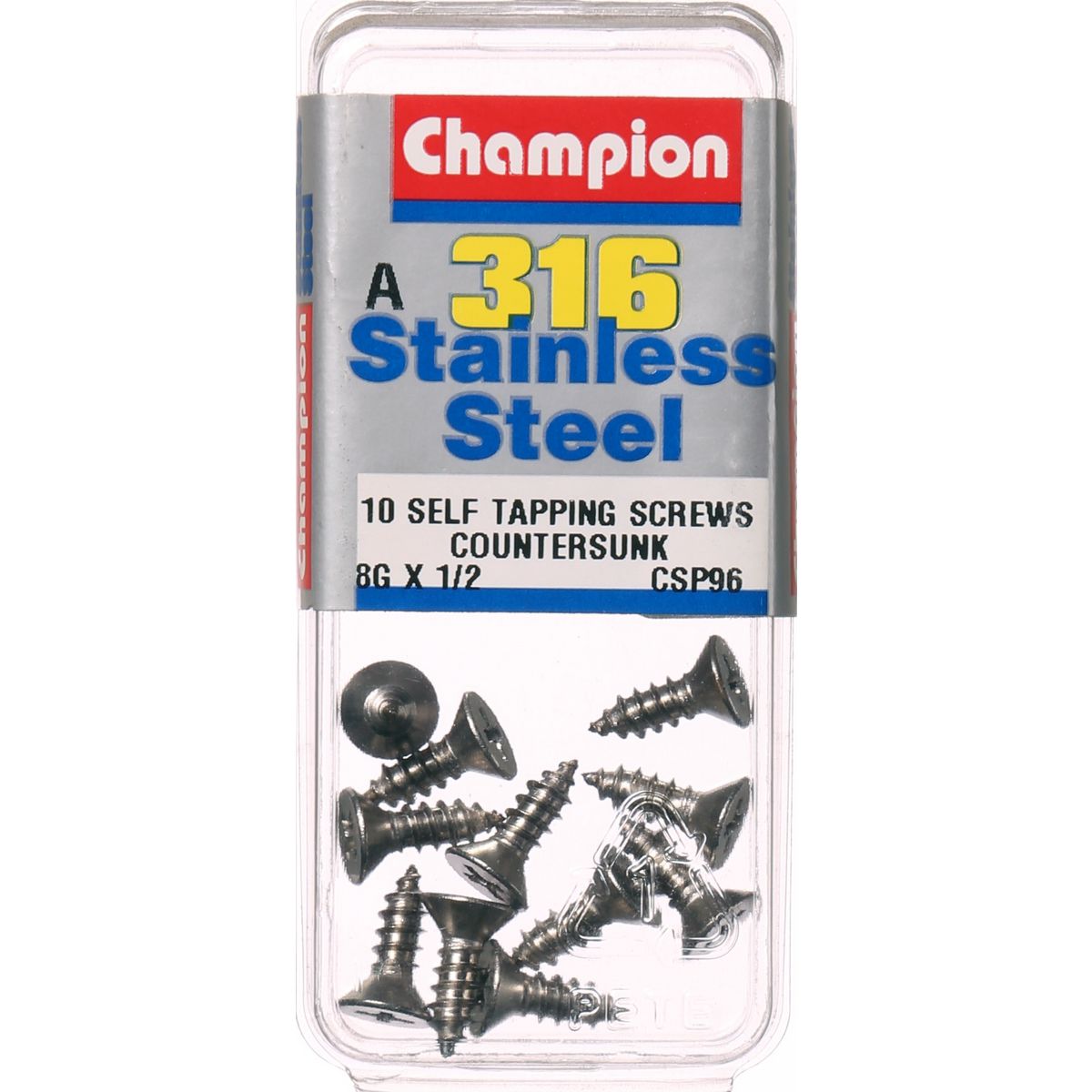Champion Fasteners Self TaPPEr Screw Csk Phillips Stainless Steel 4.2X13mm 316/A4 CSP96