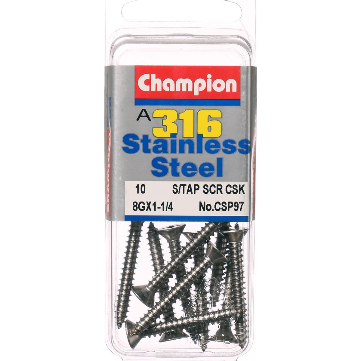 Champion Fasteners Self TaPPEr Screw Csk Phillips Stainless Steel 4.2X32mm 316/A4 CSP97