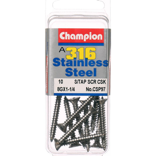 Champion Fasteners Self TaPPEr Screw Csk Phillips Stainless Steel 4.2X32mm 316/A4 CSP97