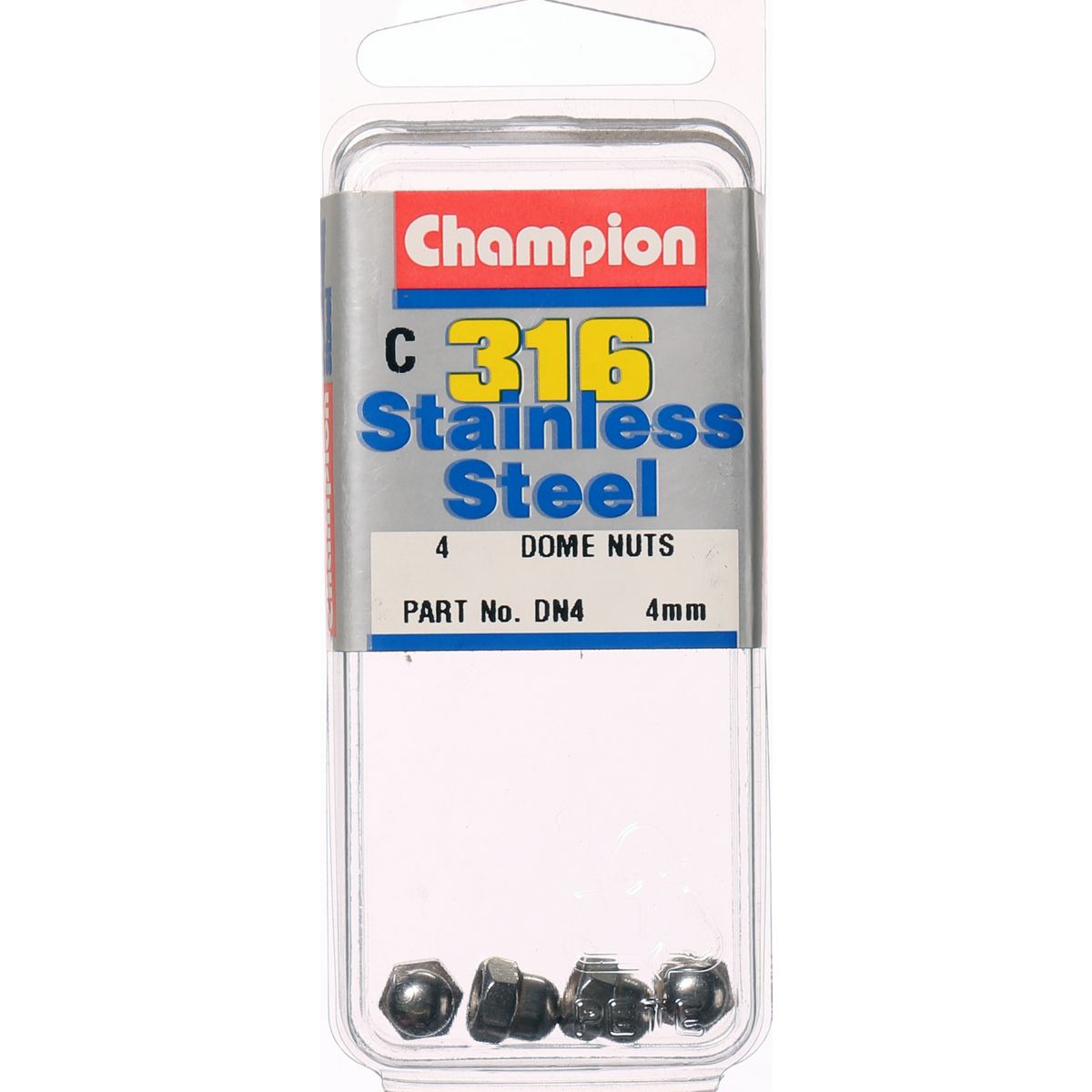 Champion Fasteners Hex Dome Nut Stainless Steel M4X0.7mm 316/A4 DN4