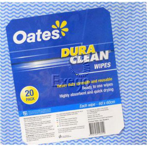 Oates Wipes Duraclean Blue 60x60cm Pack of 20 165409