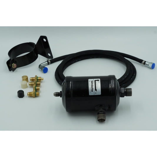 Unicla Oil Separator Kit - 2M 1/4' Hose With Straight & 90 1/4' Female Flare Fittings - #08 Oil Separator & Bracket CPX179K
