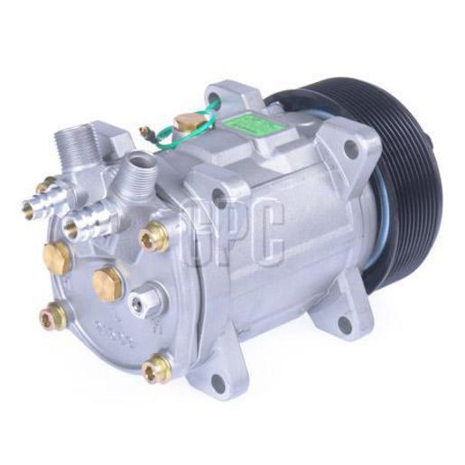 Unicla Up170 Air Conditioning Compressor 24 Volt 10 Pollygroove 125Mm Pulley, Vertical O-Ring Port, Ear Mount, Pag Oil CXU6680