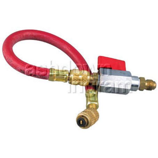 Mastercool R12 Shut Off Valve With 100mm Red Hose TOX078