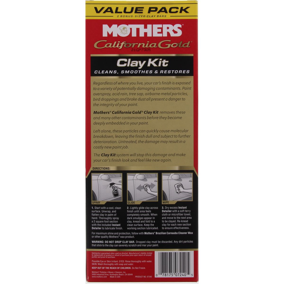 Mothers California Gold Clay Bar System 7240