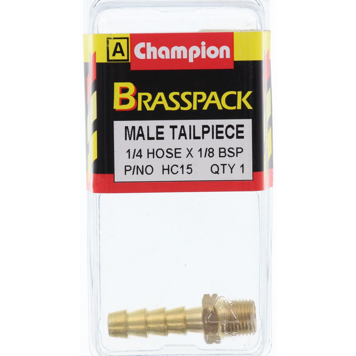 Champion Brass Male Barb 1/4 Hose x 1/8 BSP HC15