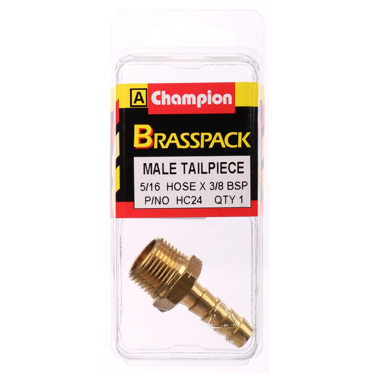 Champion Brass Male Barb 5/16 Hose x 3/8 BSP HC24
