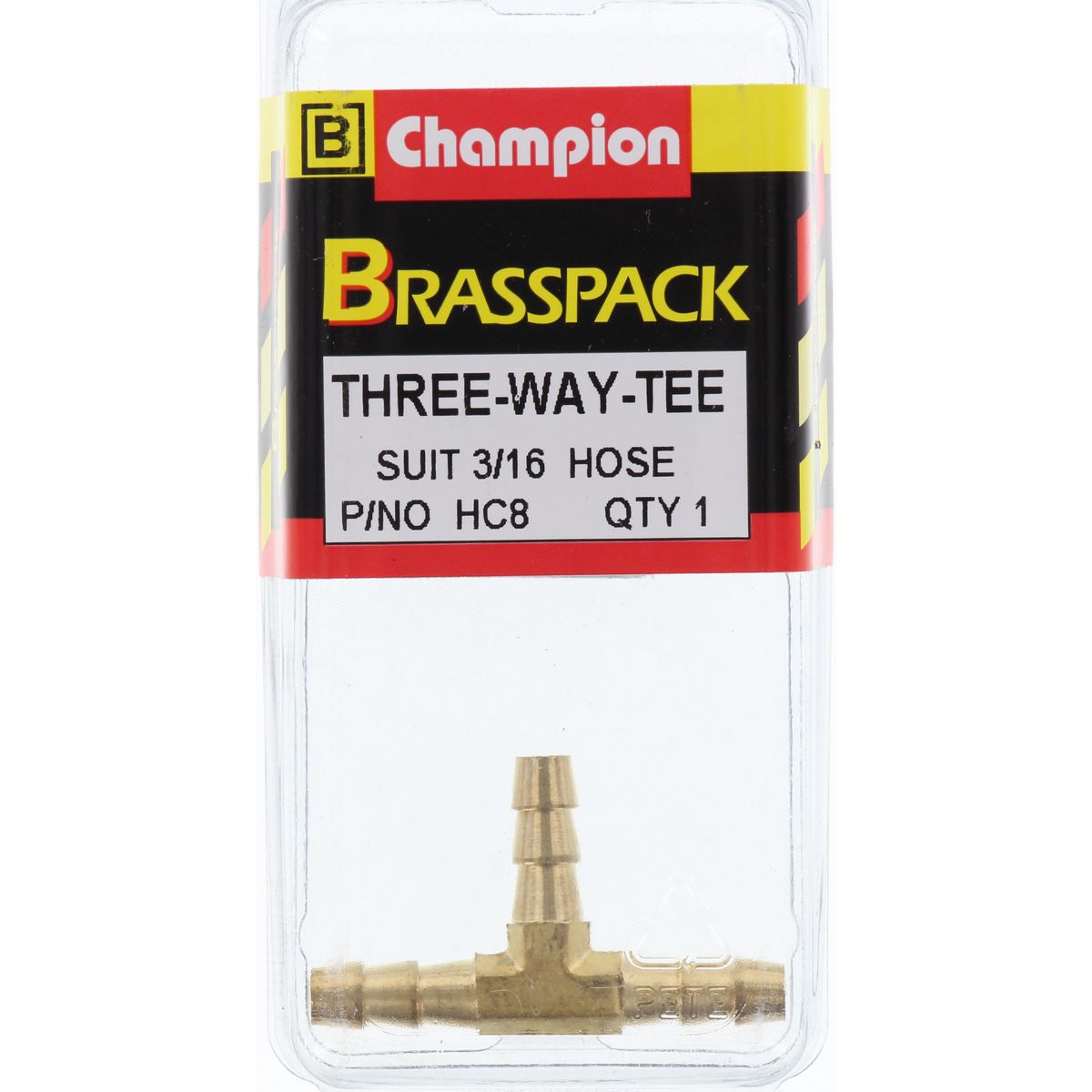 Champion Brass Tee Joiner 3/16 Hose HC8