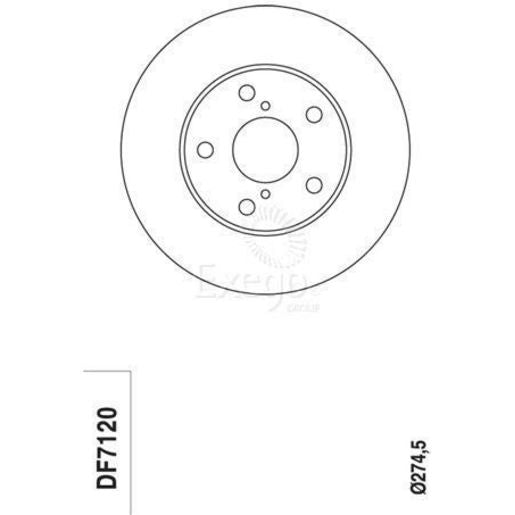 TRW Disc Brake Rotor Vented DF7120S