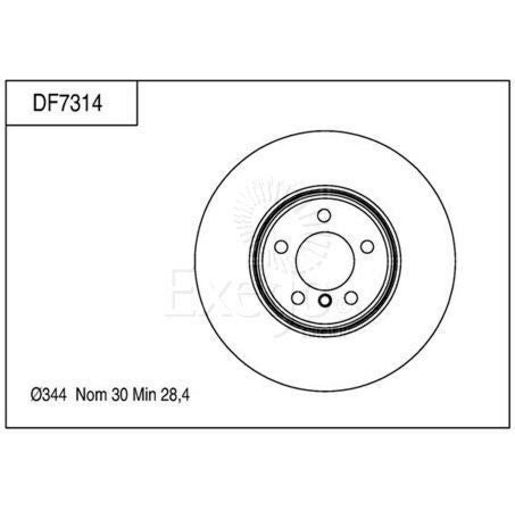 TRW Disc Brake Rotor Vented 344mm DF7314S