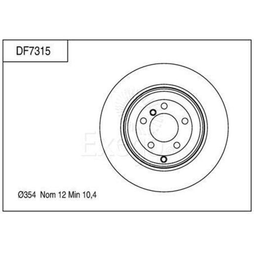 TRW Disc Brake Rotor Solid 354mm DF7315S