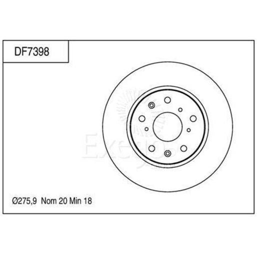 TRW Brake Rotor Pair 276mm Front DF7398S