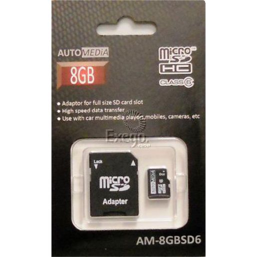 Automedia Micro SD Card 8GB AM-8GBSD6