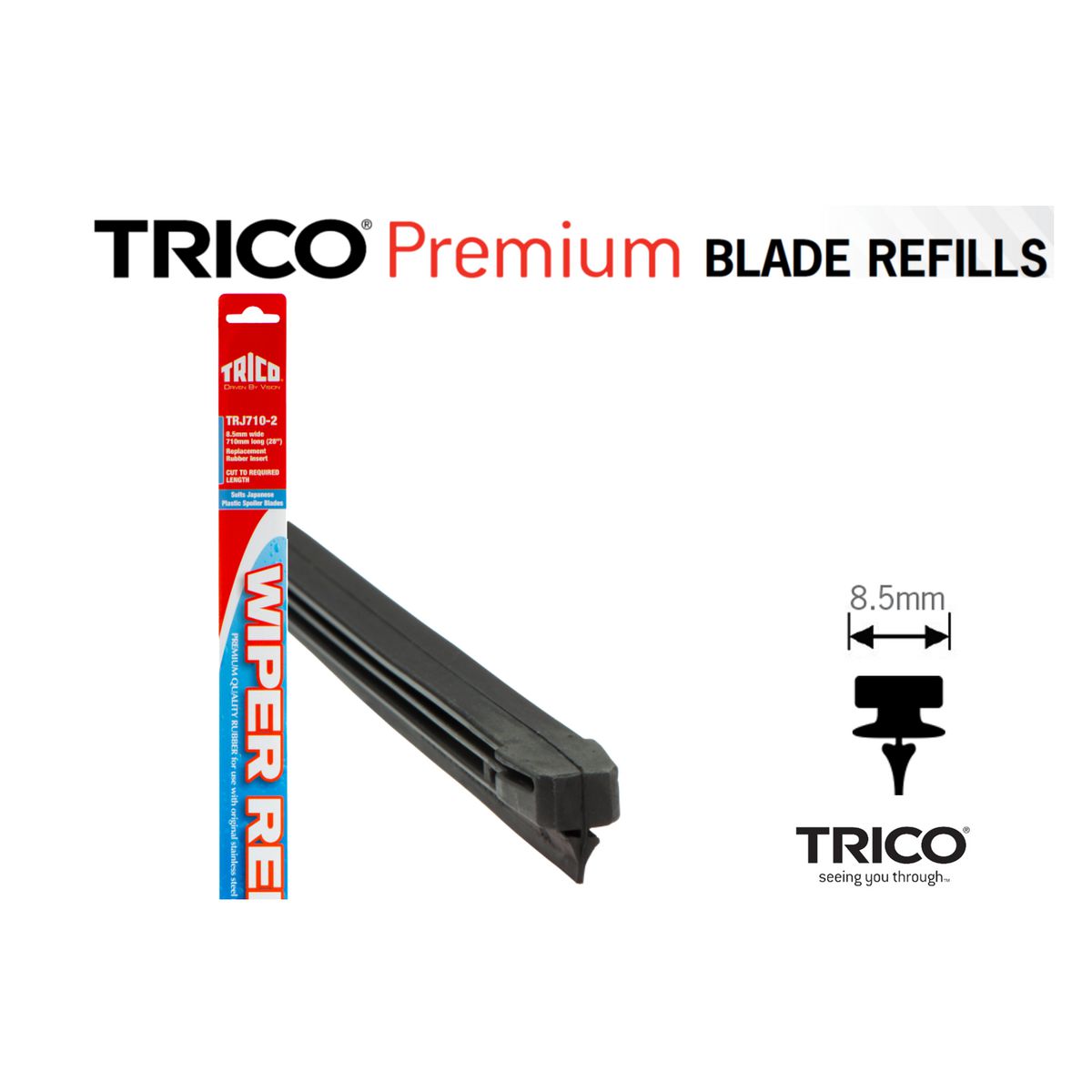 Trico Premium Japanese Blade Hybrid Rubber Element 8.5 x 710mm Pair TRJ710-2