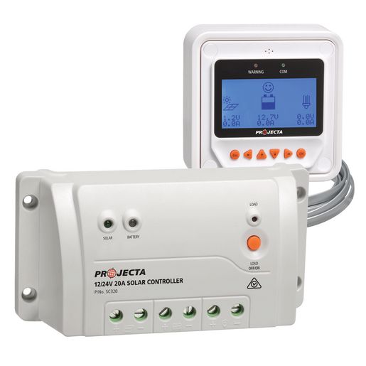 PROJECTA 20A 12/24V Solar Charge Controller 3 Stage Auto W/ Remote SC320D