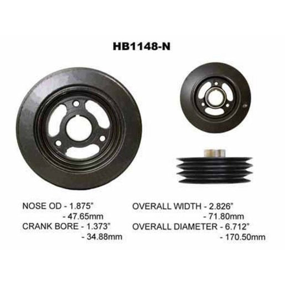 Powerbond OEM Replacement Harmonic Balancer HB1148N