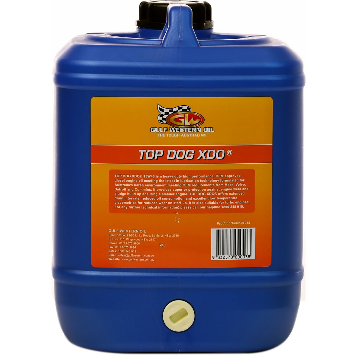 Gulf Western Top Dog XDO 15W-40 Engine Oil 10L 31012