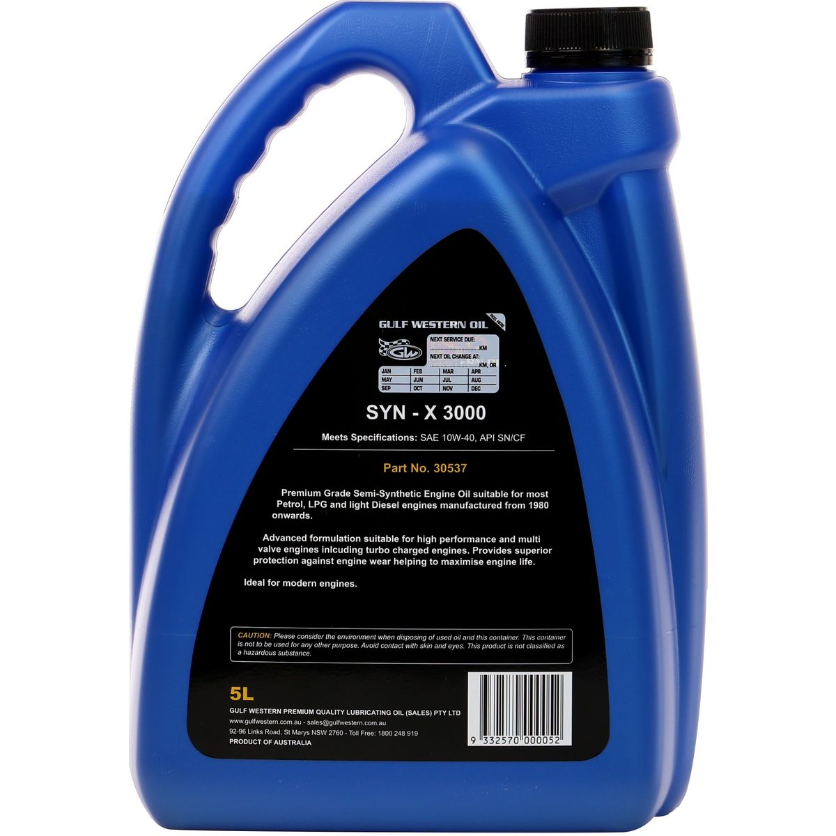 Gulf Western Synthetic X 3000 Synthetic 10W-40 Engine Oil 5L 30537