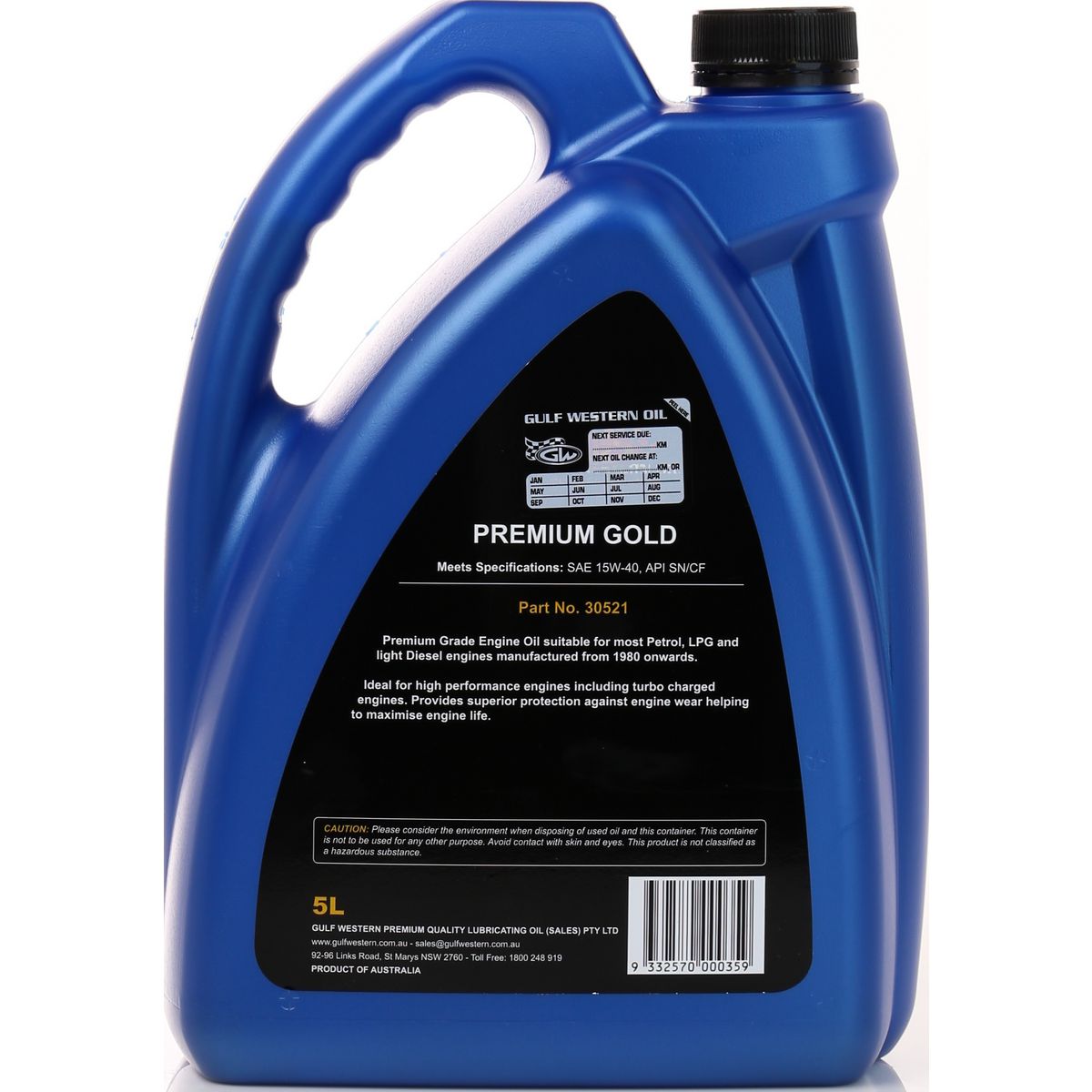 Gulf Western Premium Gold Engine Oil 15W-40 5L 30521