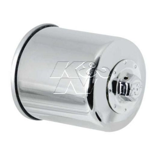 K&N Motorcycle Oil Filter Fits Honda, Kawasaki, Yamaha Chrome - KN-303C
