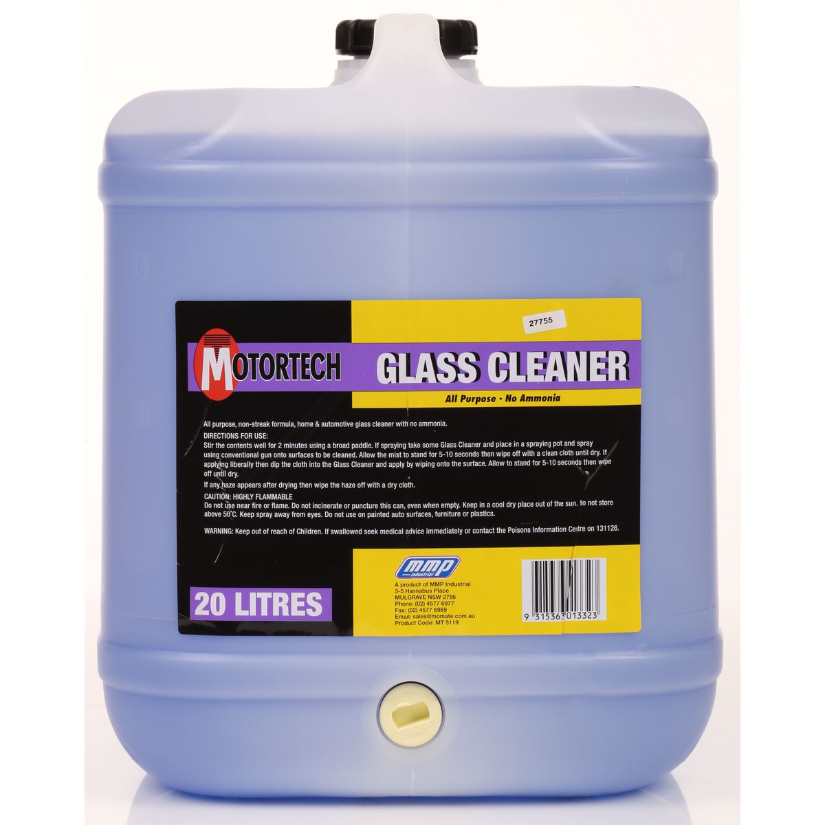 Motortech Glass Cleaner 20L MT5119