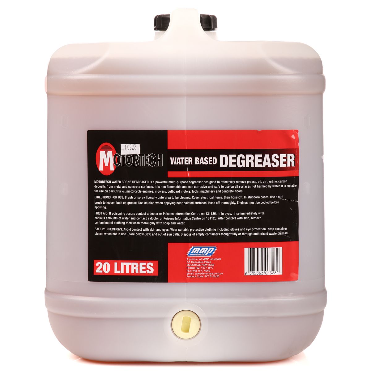 Motortech Degreaser Water Based 20L MT5100