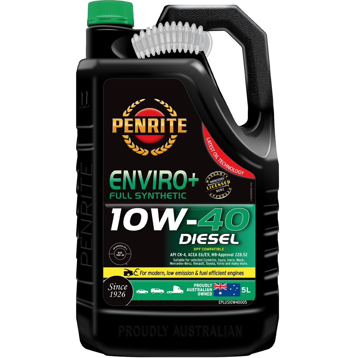 Penrite Enviro+ 10W-40 Diesel Cj-4-Sm Engine Oil 5L