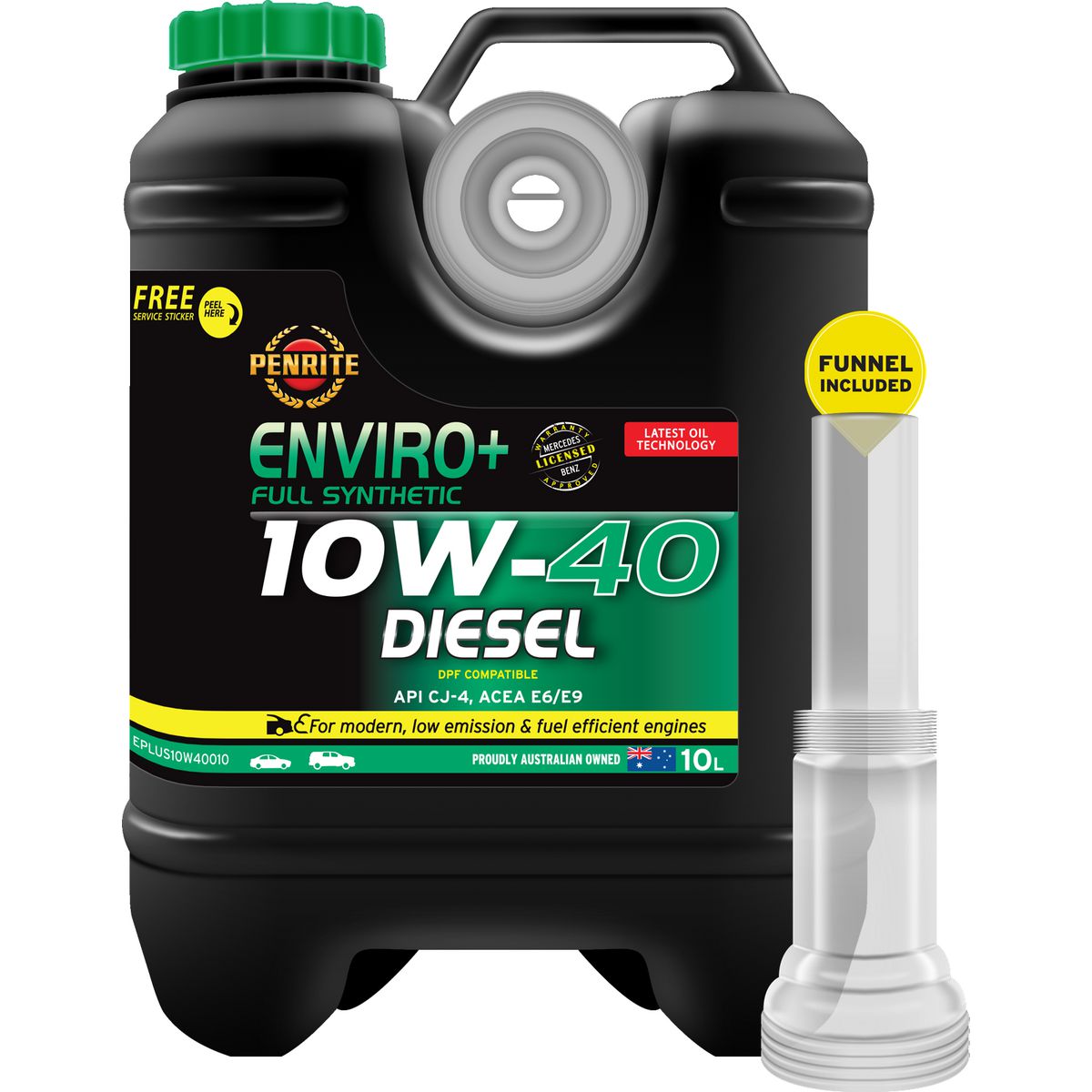 Penrite Enviro+ 10W-40 Diesel Cj-4-Sm Engine Oil 10L