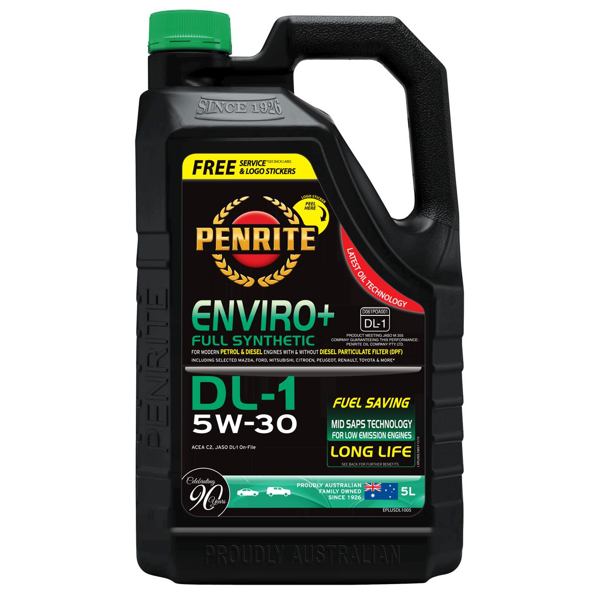 Penrite Enviro+ Dl1 Engine Oil 5W-30 5 Litre EPLUSDL1005