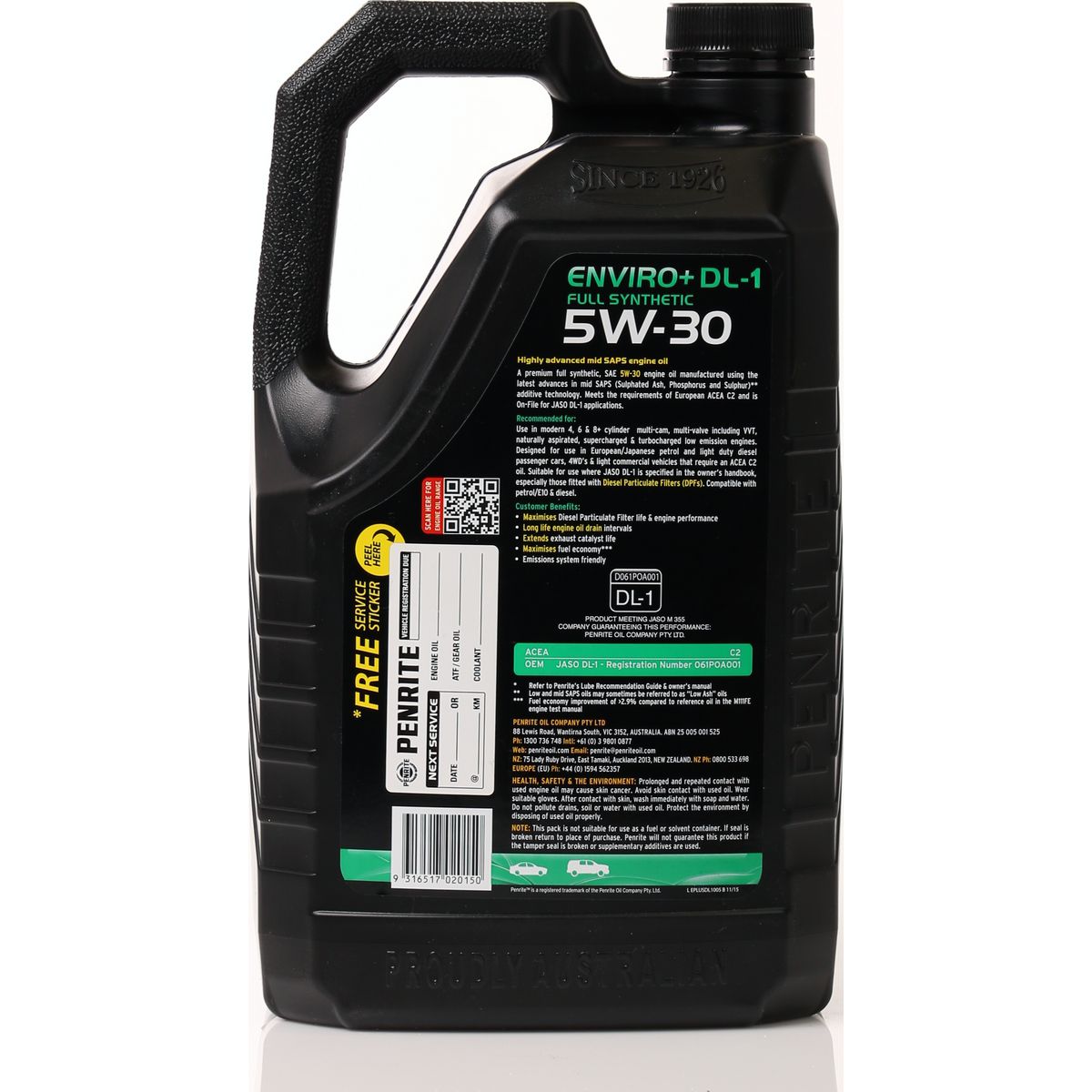 Penrite Enviro+ Dl1 Engine Oil 5W-30 5 Litre EPLUSDL1005