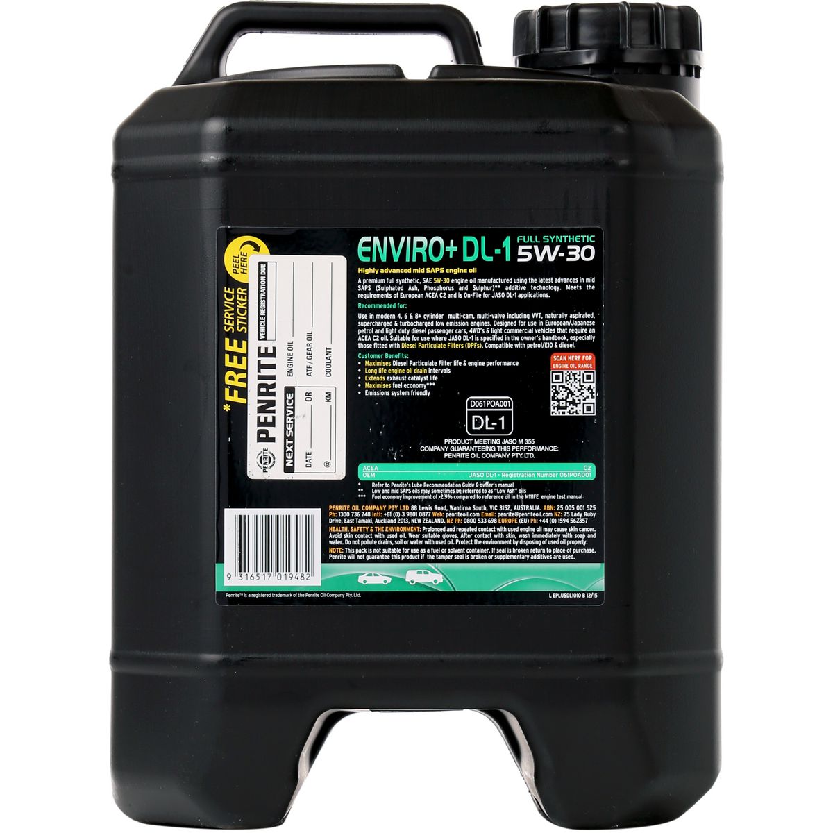Penrite Enviro+ Dl Engine Oil 5W-30 10 Litre EPLUSDL1010