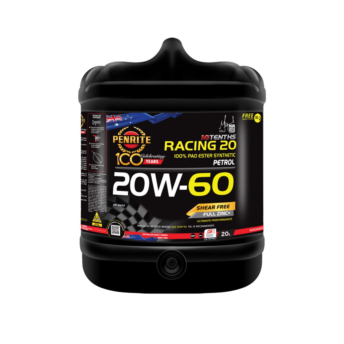Penrite 10 Tenths Racing 20W-60 Engine Oil 20L