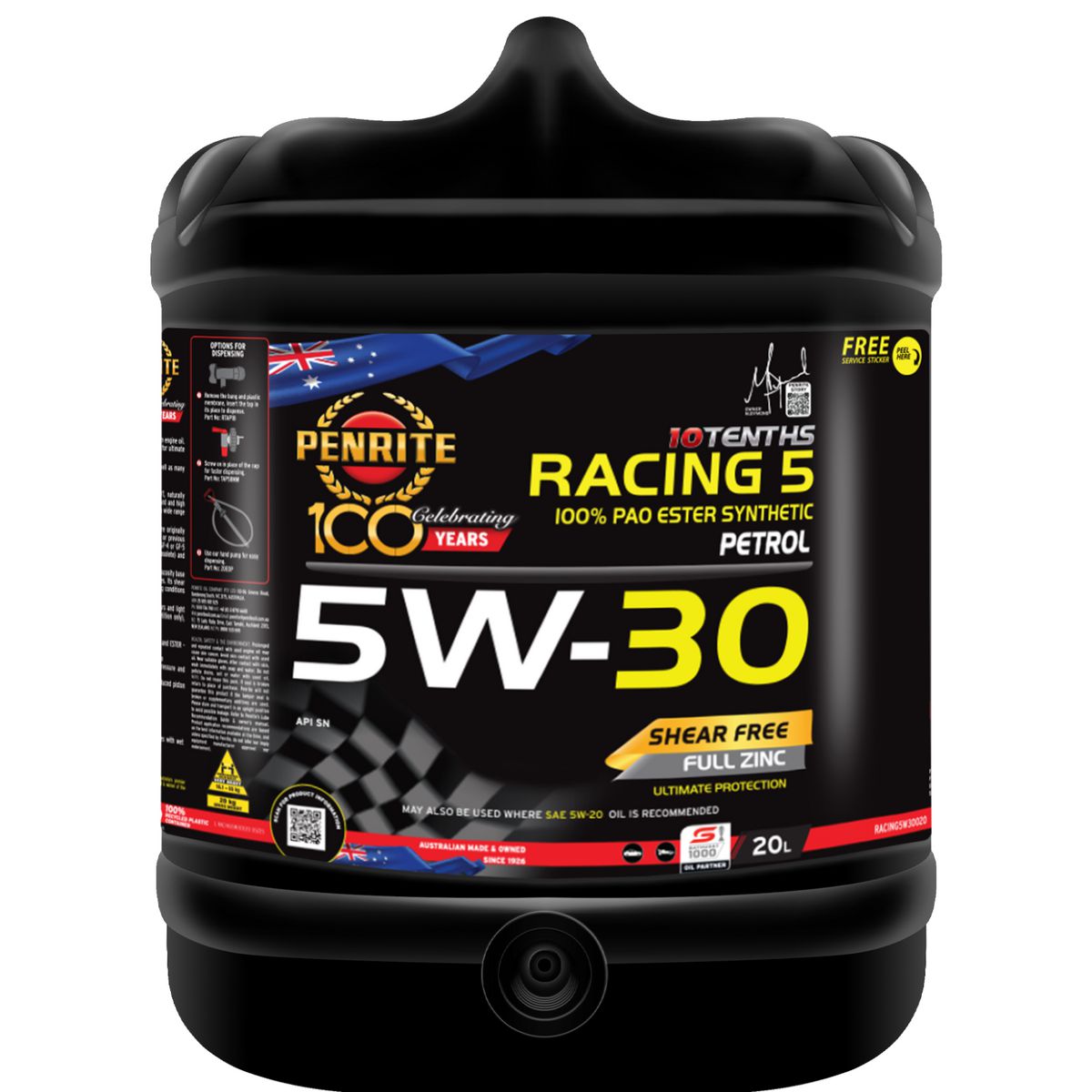 Penrite 10 Tenths Racing 5W-30 Engine Oil 20L