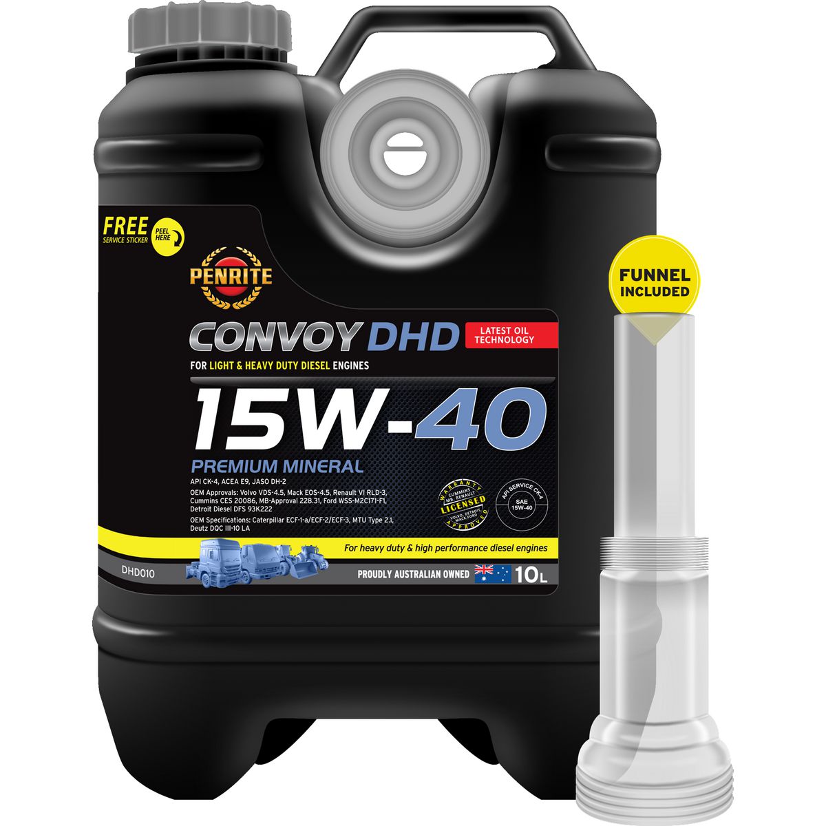 Penrite Diesel HD SAE 15W-40 CK-4-SM Engine Oil 10L