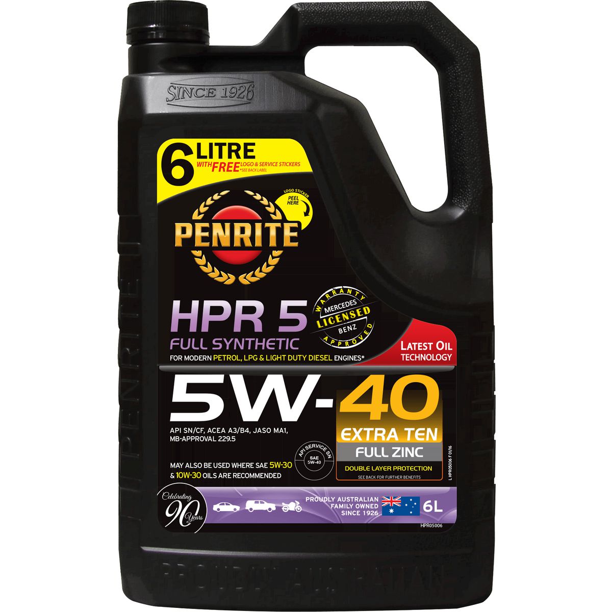 Penrite HPR 5 SAE 5W-40 Engine Oil 6L