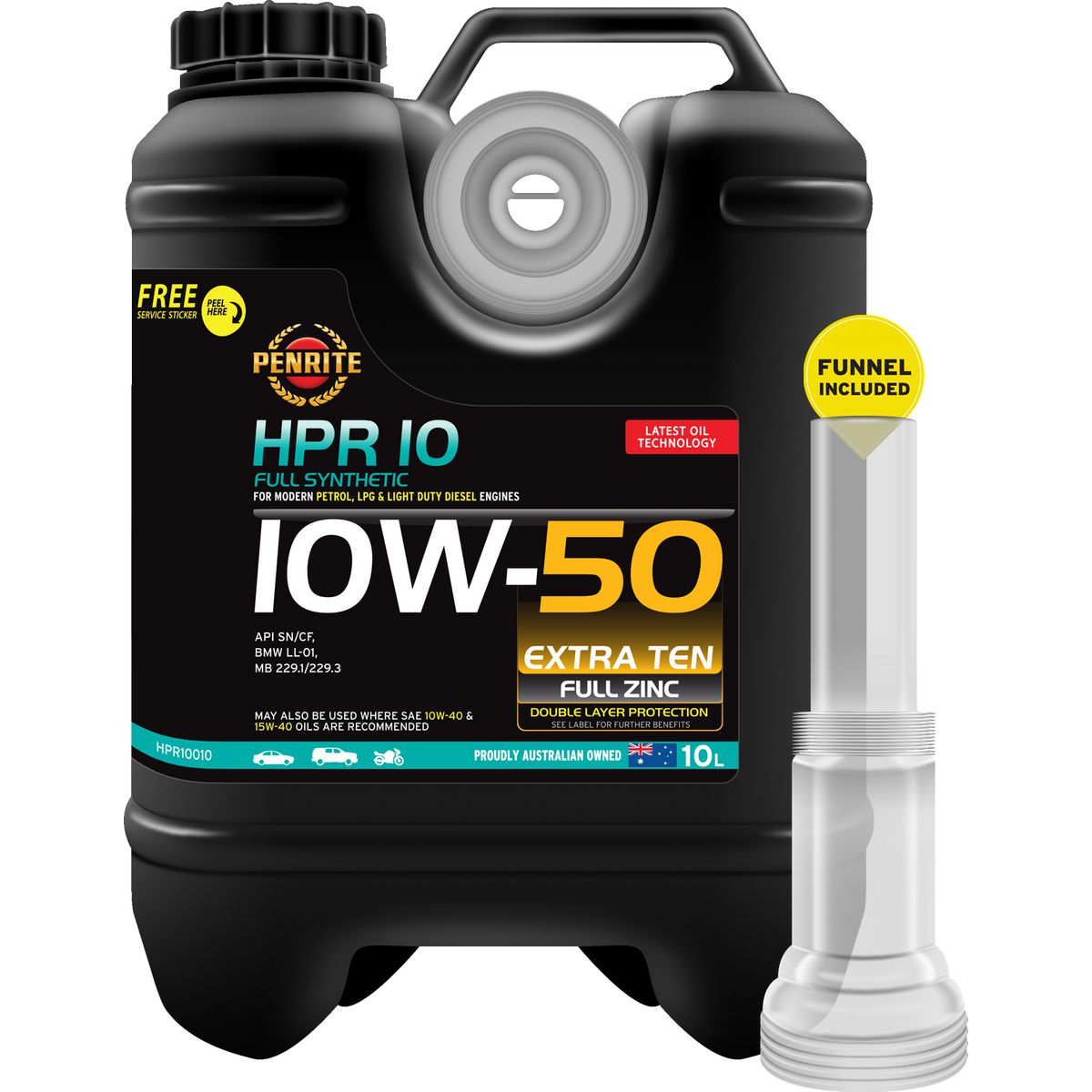 Penrite HPR 10 SAE 10W-50 Engine Oil 10L