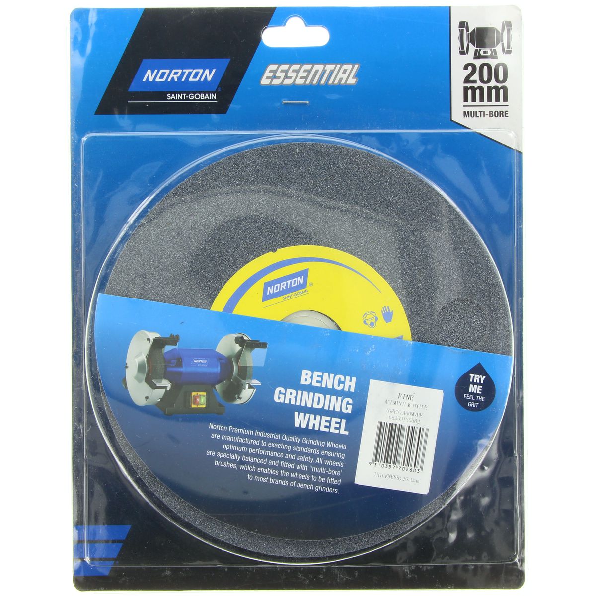 Flexovit Grinding Wheel 200x25x31.75mm Med/Fine 66253130582