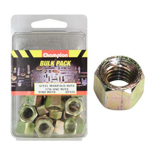 Champion Fasteners Hex Manifold Nut Steel 7/16in UNC MS13