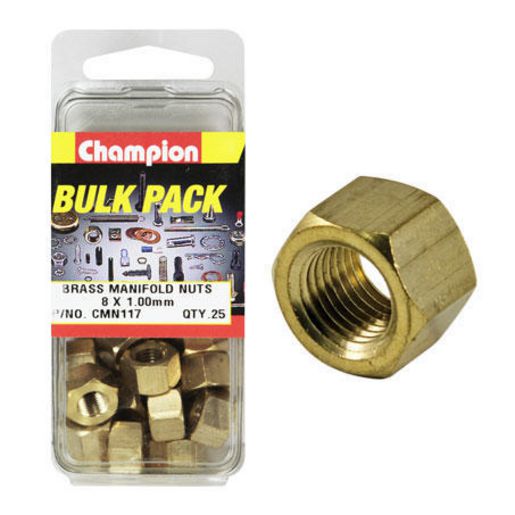 Champion Fasteners Manifold Nut Brass M8 x 1.00mm CMN117