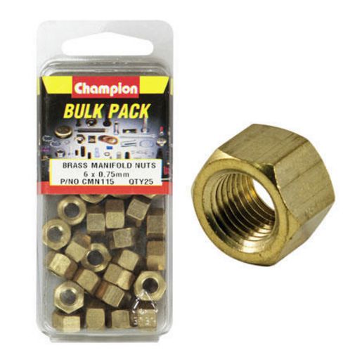 Champion Fasteners Manifold Nut Brass M6 x 0.75mm CMN115