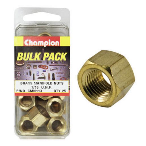 Champion Fasteners Manifold Nut Brass 7/16in UNF CMN113