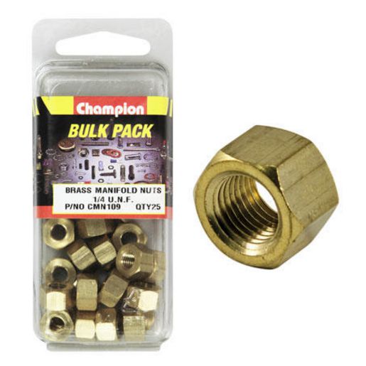 Champion Fasteners Manifold Nut Brass 1/4in UNF CMN109