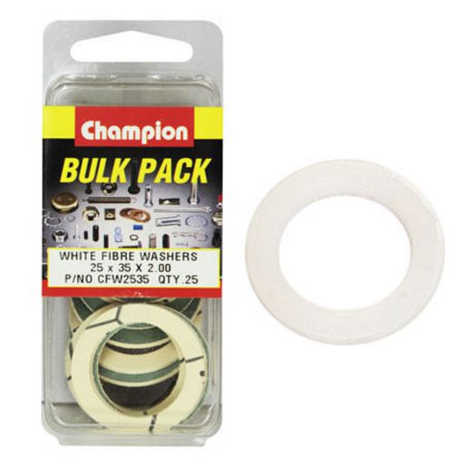 Champion Fasteners Washer Flat Fibre M25 X 35 X 2.00mm White CFW2535