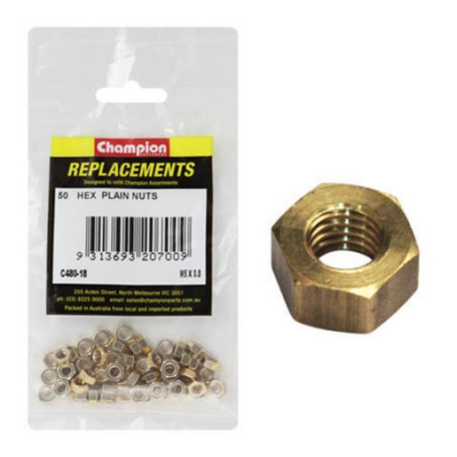 Champion Fasteners Hex Plain Nut High Tensile M5 x 0.8mm Class 8 C480-18