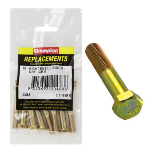 Champion Fasteners Hex Bolt High Tensile 5/16in x 2in UNF Grade 5 C365-9