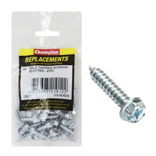 Champion Fasteners Self Tapper Screw Hex Combo 6.3 x 19mm Zinc Plated C1630-19